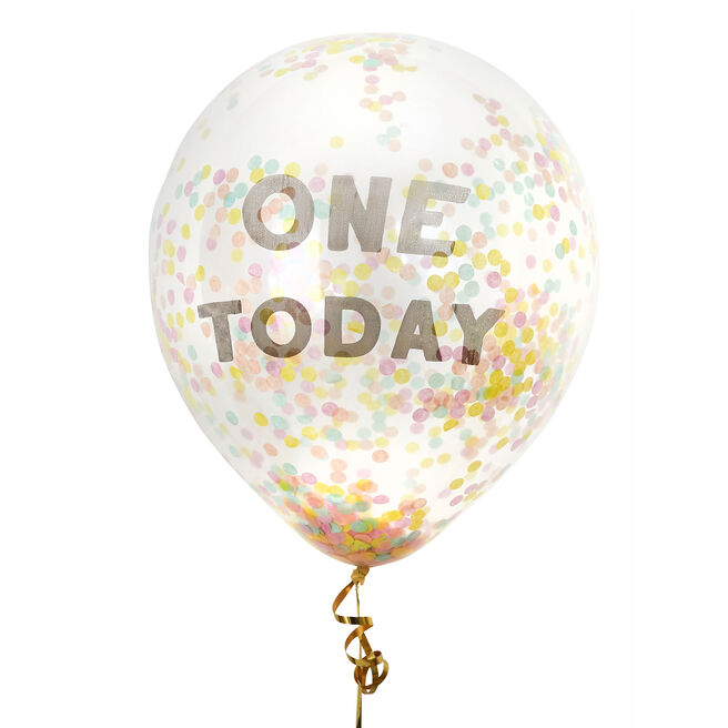 One Today 1st Birthday latex Confetti Balloons - Pack of 5