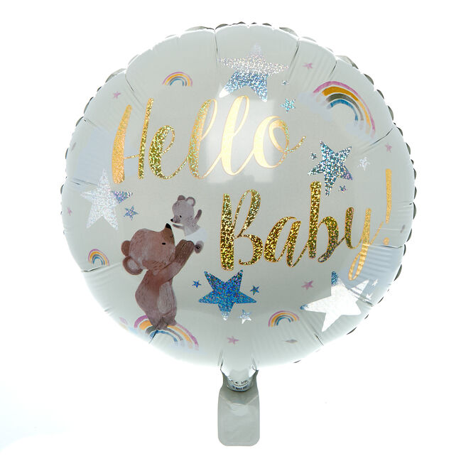 Cute Bears Hello Baby 18-Inch Foil Helium Balloon