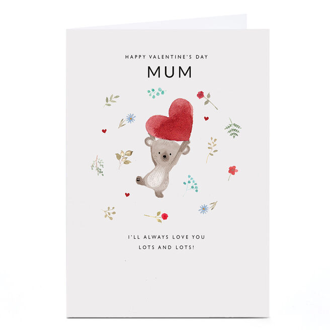 Personalised Valentine's Day Card - Bear with Heart