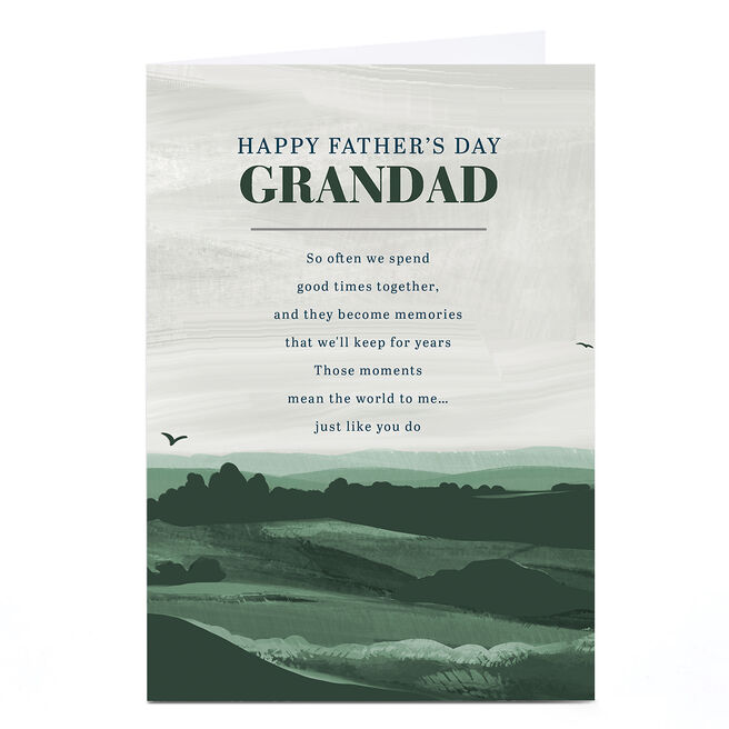 Personalised Father's Day Card - Mean The World To Me, Grandad