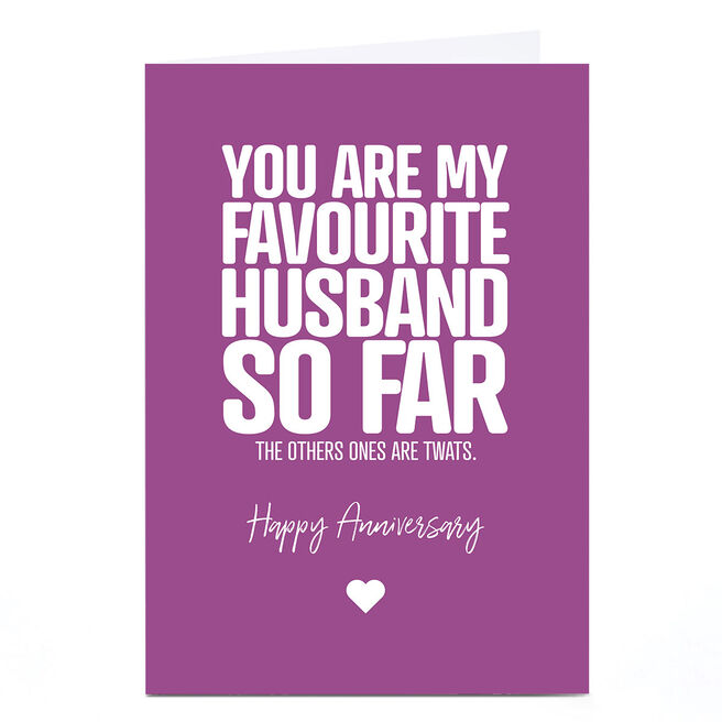 Personalised Punk Cards Anniversary Card - Favourite Husband So Far