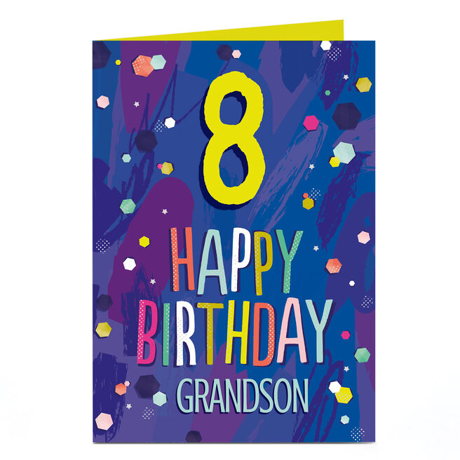 Personalised Editable Age Birthday Card - Colourful Spots, Any recipient