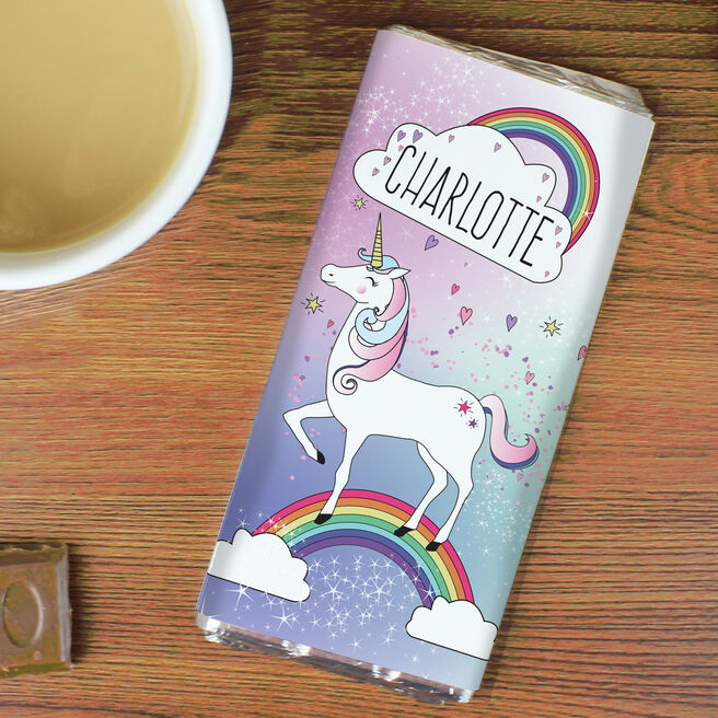 Personalised Unicorn Milk Chocolate Bar