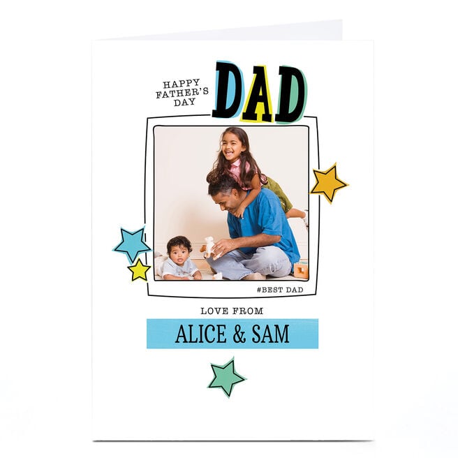 Photo Father's Day Card - Polaroid With Stars