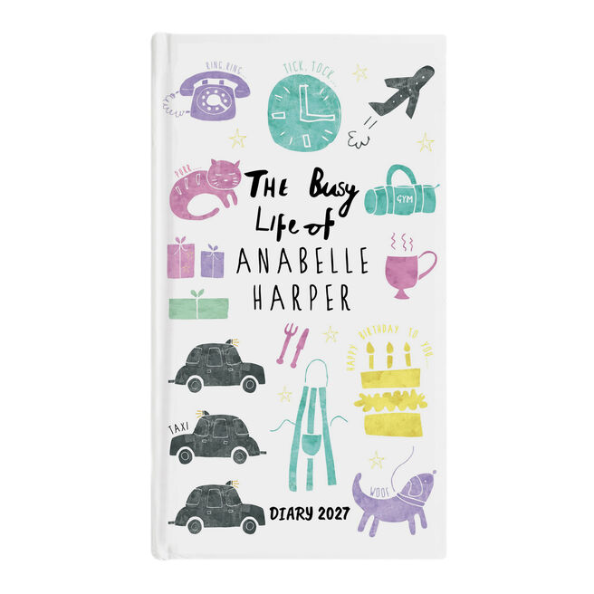 Personalised Slim Diary - The Busy Life Of