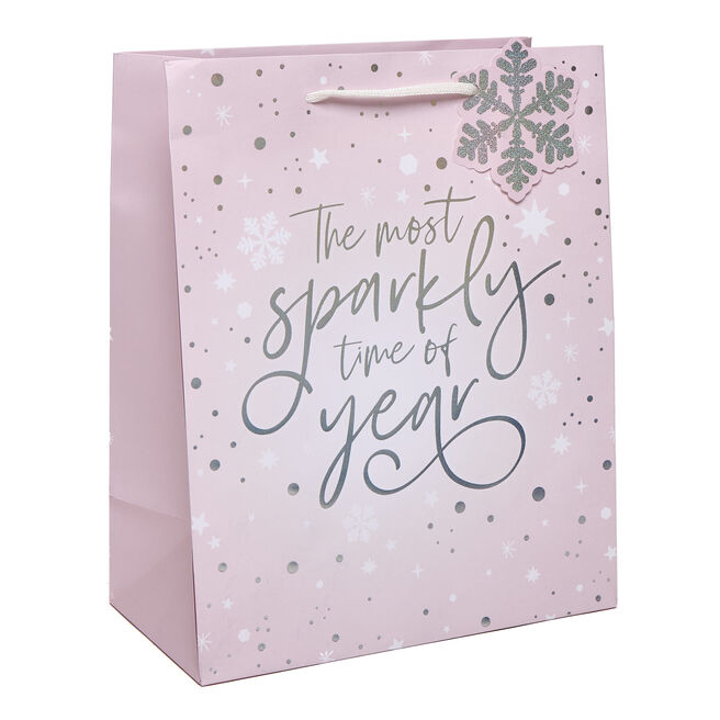 Sparkly Time Of Year Large Portrait Christmas Gift Bag