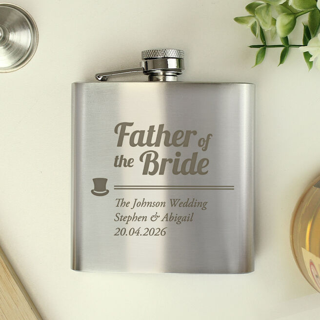 Personalised Father of the Bride Hip Flask