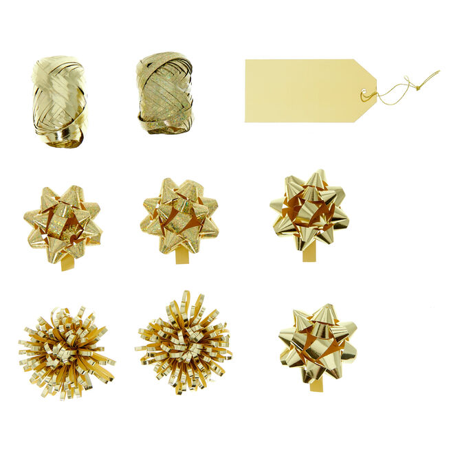 Luxury Christmas Wrap Accessories Pack - Gold