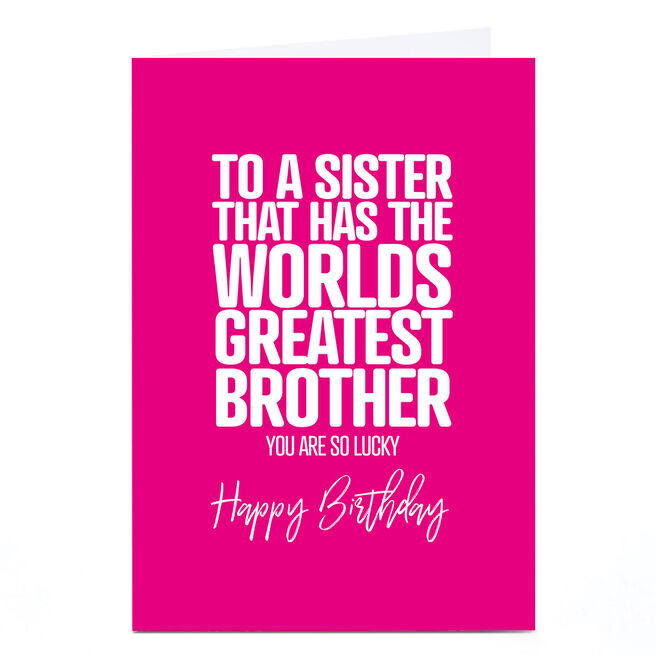 Personalised Punk Birthday Card - Sister From Brother 