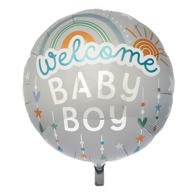 Welcome Baby Boy 31-Inch Foil Helium Balloon
