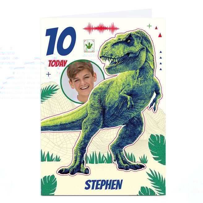 Photo Birthday Card - Jurassic World Photo Age and Name