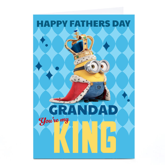 Personalised Minions Father's Day Card - You're my King