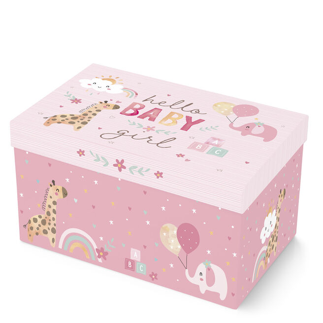 Hello Baby Girl Magnetic Flat-Pack Gift Box
