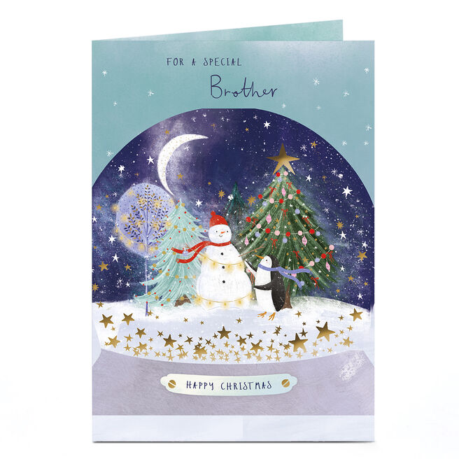 Christmas Card - Winter Penguin Snowglobe, Brother