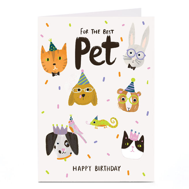 Birthday Card - Pets in Party Hats, For the Pet