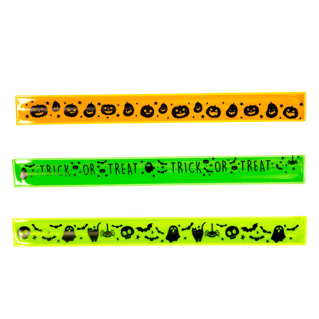 Halloween Reflective Snap Bands - Pack of 3