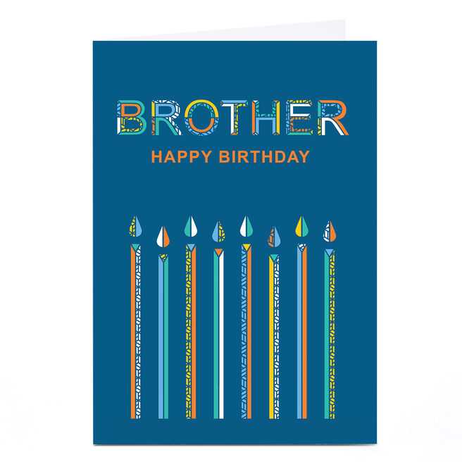 Birthday Card - Contemporary Cake Candles, Brother