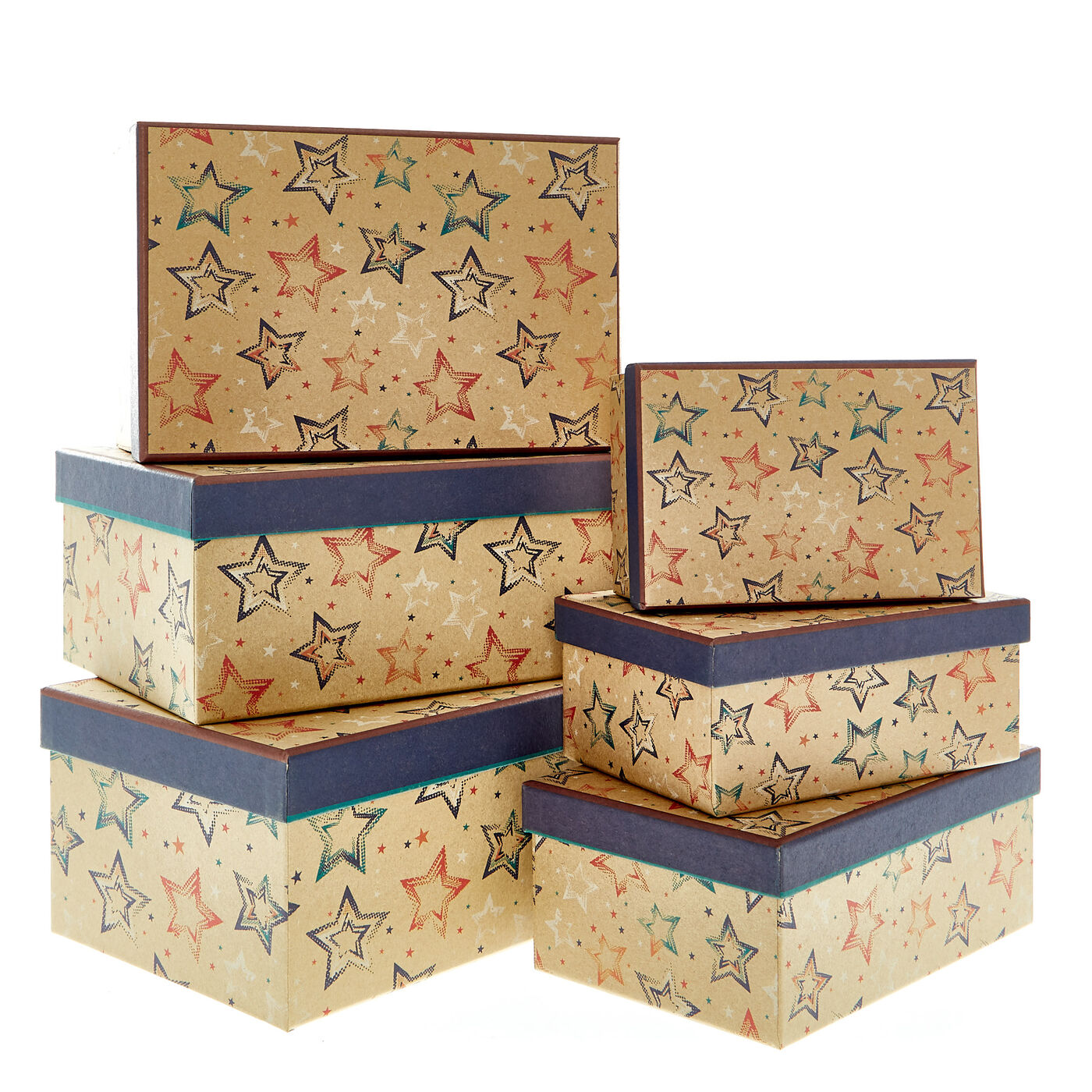 Buy Recyclable Nested Starry Kraft Gift Boxes Set of 10 for GBP 24.99