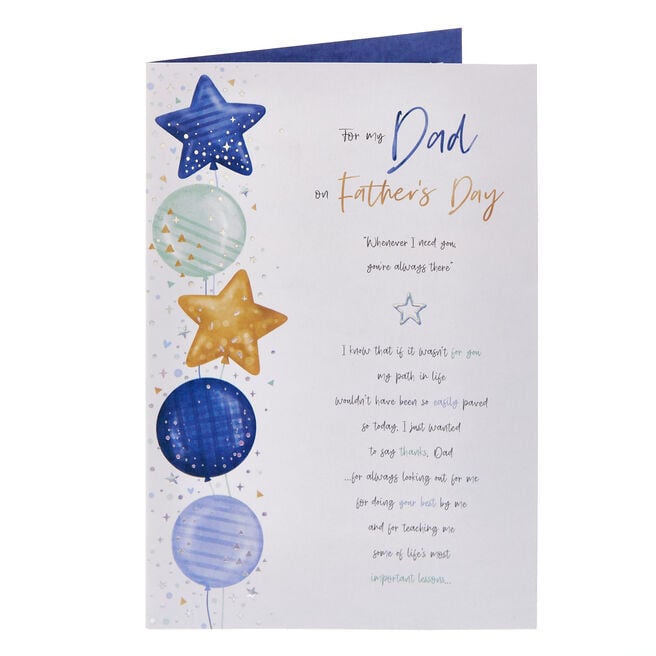 Dad Balloons & Verse Father's Day Card