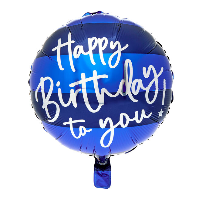 Blue Happy Birthday To You 18-Inch Foil Helium Balloon
