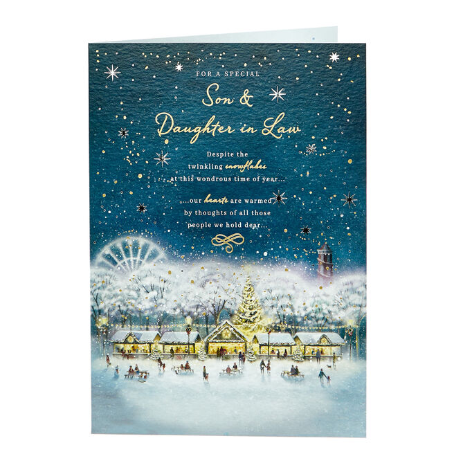 Christmas Card - Son & Daughter in Law Festive Market