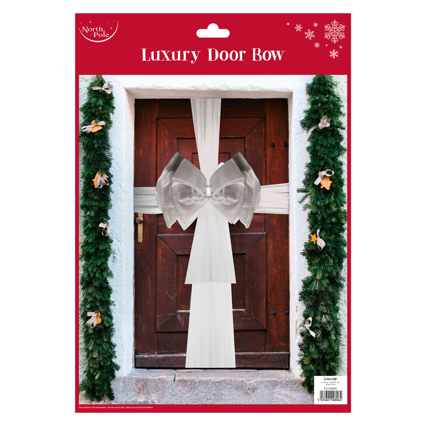Buy Large White & Silver Christmas Door Bow for GBP 14.99 Card Factory UK