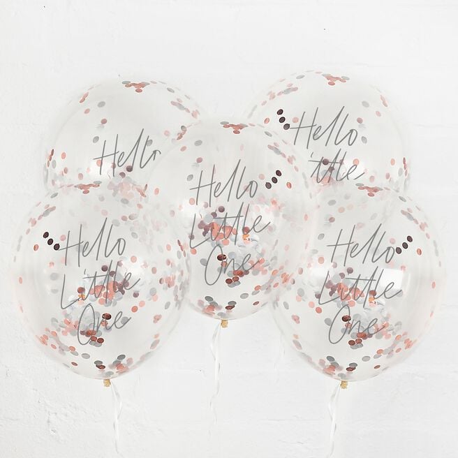 Hello Little One Confetti 12-Inch Latex Balloons - Pack of 5
