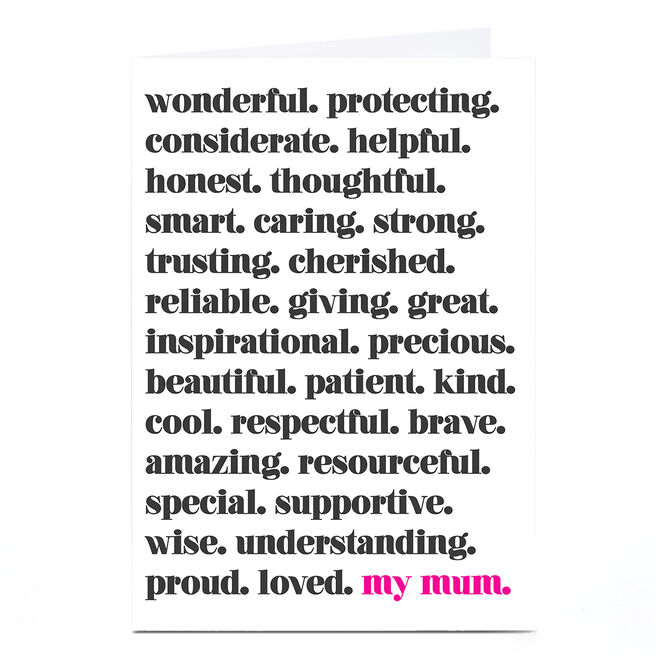 Personalised Rachel Griffin Mother's Day Card - My Mum 