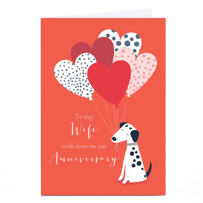 Personalised Klara Hawkins Card - Heart Baloons