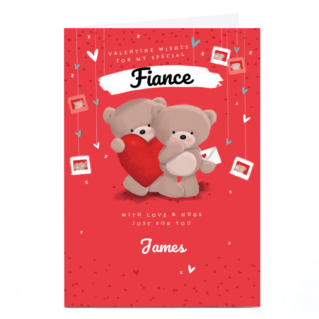 Personalised  Hugs Valentine's Day Card - Valentine's Wishes, Fiancee