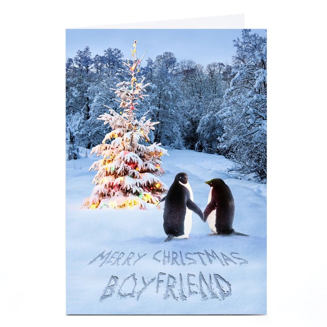 Personalised Christmas Card - Penguin Couple Boyfriend