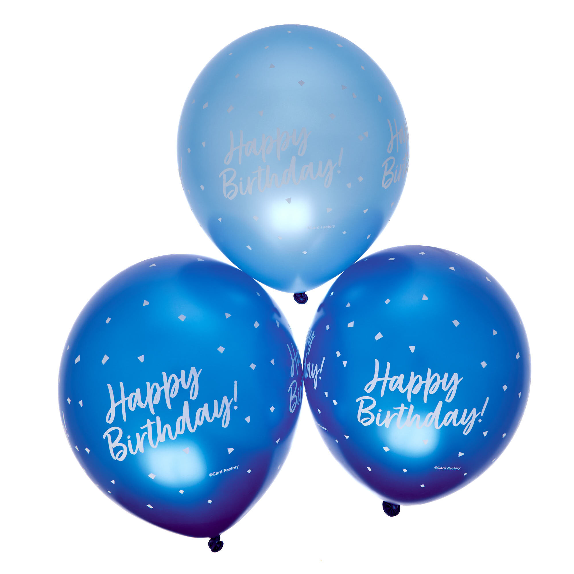 Blue Latex Happy Birthday Balloons Pack of 6