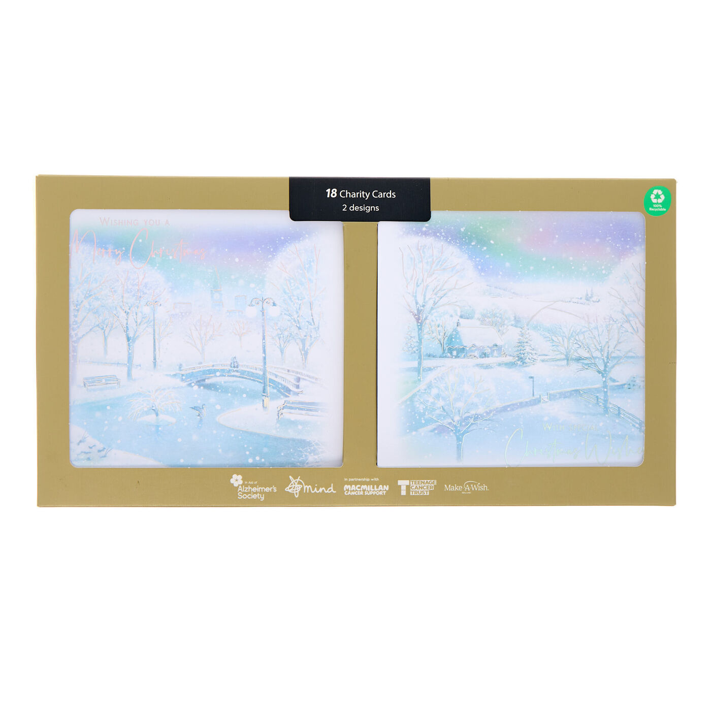Buy 18 Iridescent Snow Charity Christmas Cards for GBP 1.99 | Card ...