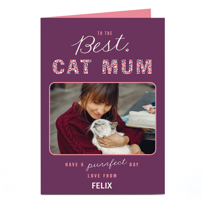 Photo Birthday Card - Purrfect Cat Mum