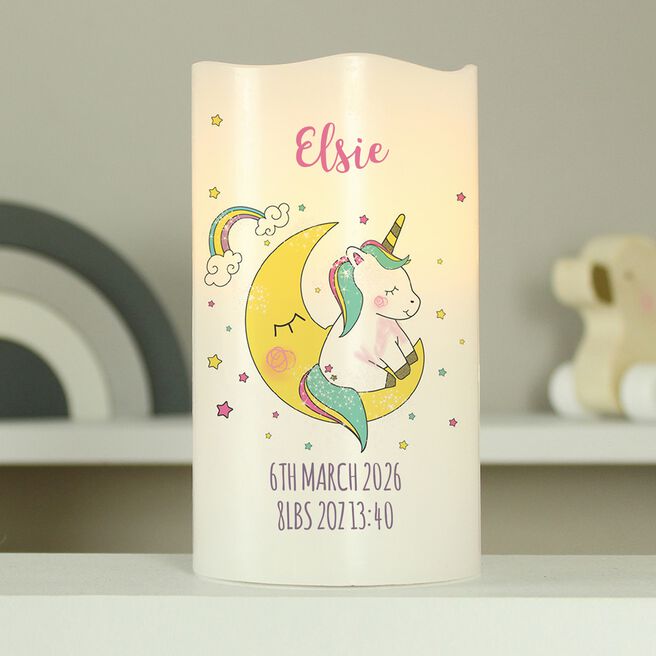 Personalised Baby Unicorn Nightlight LED Candle