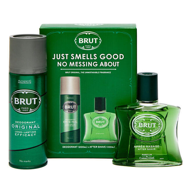 Brut Original 2 Piece Gift Set: Aftershave 100ml - Deodorant Spray 200ml