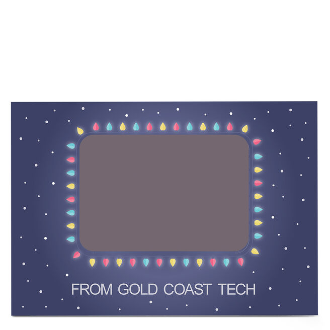 Photo Business Christmas Card - Snow & Christmas Lights