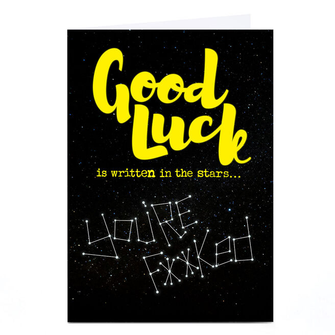 Personalised PG Quips Good Luck Card - Written In The Stars