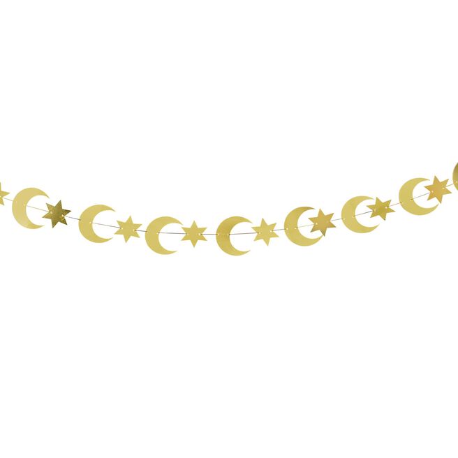 Gold Moon & Star Card Banner 4m