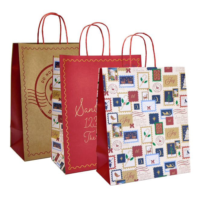 Letter To Santa Large Portrait Gift Bags - Pack of 3