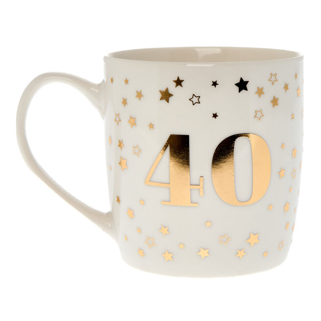 Blue & Gold 40th Birthday Mug In A Box