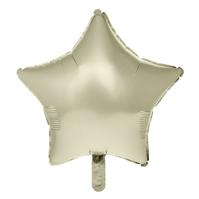 Cream Star 19-Inch foil Helium Balloon