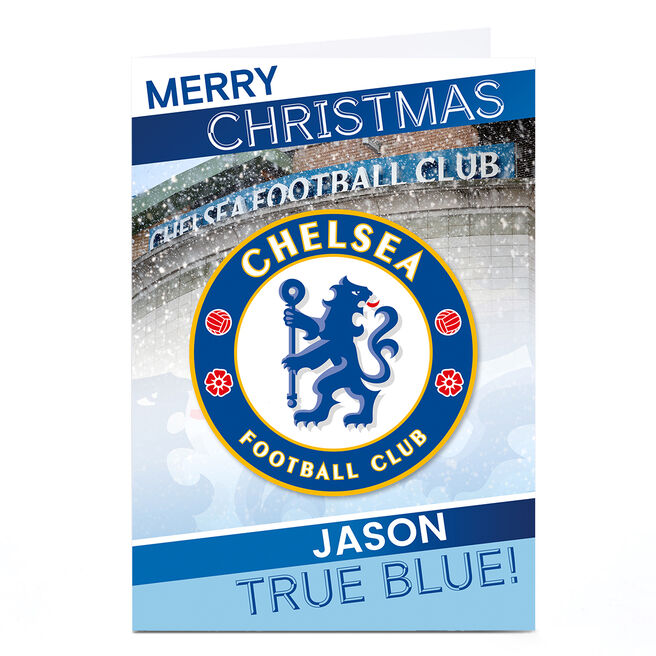 Personalised Chelsea FC Christmas Card - Club Badge 