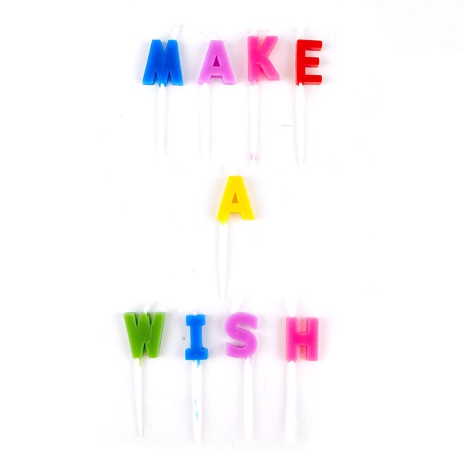 Rainbow Make A Wish Birthday Party Candles - Pack Of 9