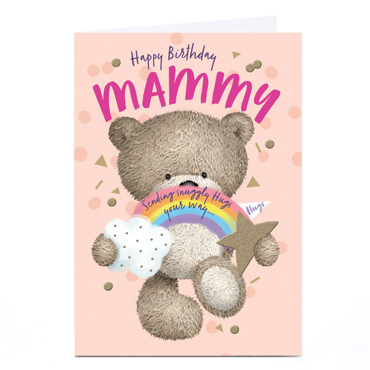 Buy Personalised Hugs Birthday Card Snuggly Hugs Rainbow Bear Mammy for GBP 1.79 Card Factory UK