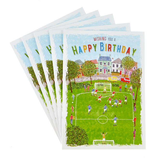 Birthday Cards - Football Match (Pack of 12)
