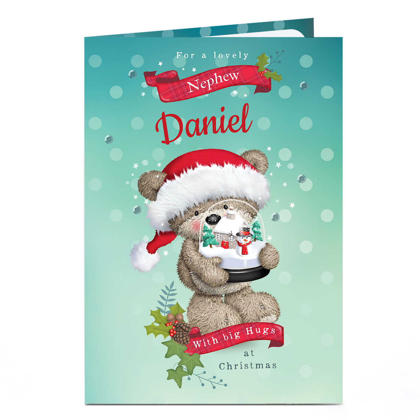 Buy Hugs Personalised Christmas Card - Bear And Snow Globe for GBP 2.99 ...