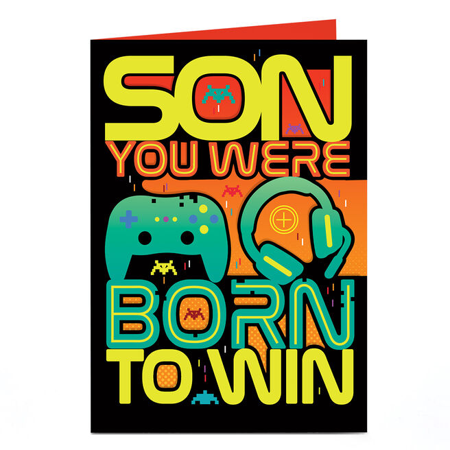 Birthday Card - Born To Win Gaming, Son