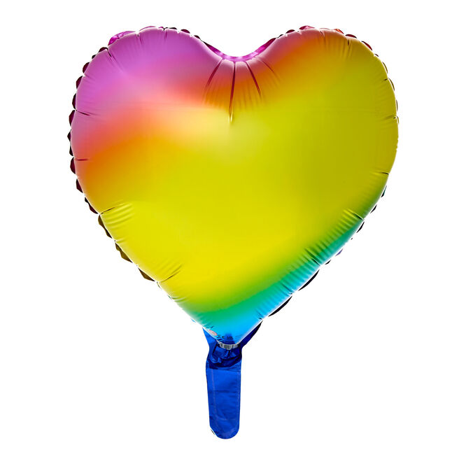 Rainbow Heart 18-Inch Foil Helium Balloon