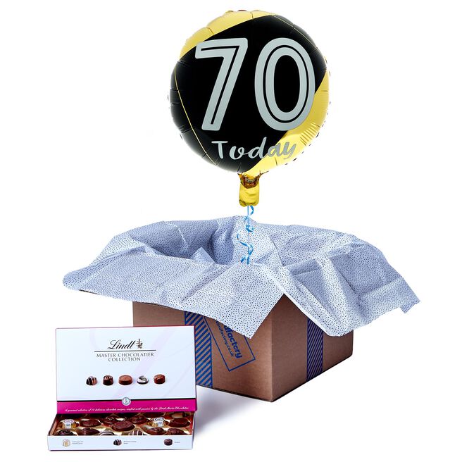 70 Today Birthday Balloon & Lindt Chocolate Box